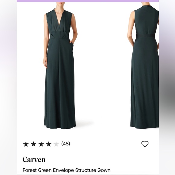 NWT Rent the Runway Outlet sale Carven Forest Green dress - Picture 5 of 10